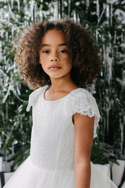 Teter Warm Couture Girls exquisite Lace Tulle Floor Length Dress