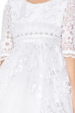 Arabella Lace Tea-Length Dress – Communion & Special Occasion