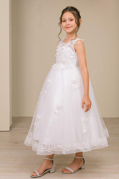 Clara Rose White Communion Dress for Girls