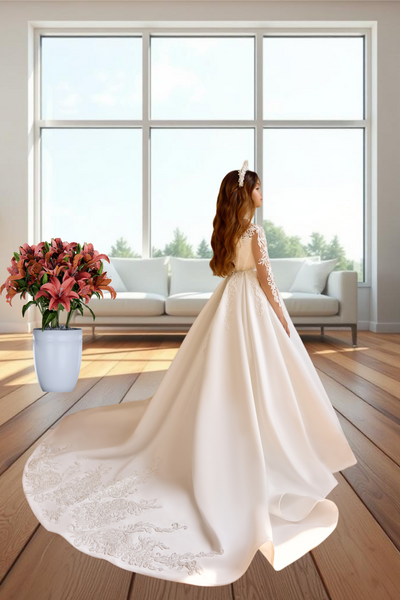 Pentelei Couture Communion Ball Gown for Girls | Luxury Formal Dress