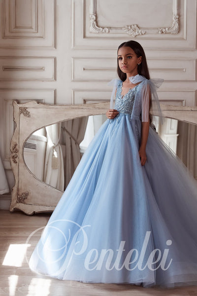 Seraphina Blue Pentelei Couture Gown – Luxury Special Occasion Dress