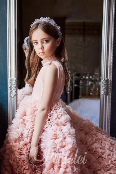 Pentelei Couture Rosalie Ruffle Ballgown – Girls Pageant Dress