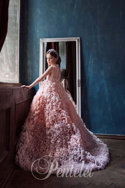 Pentelei Couture Rosalie Ruffle Ballgown – Girls Pageant Dress