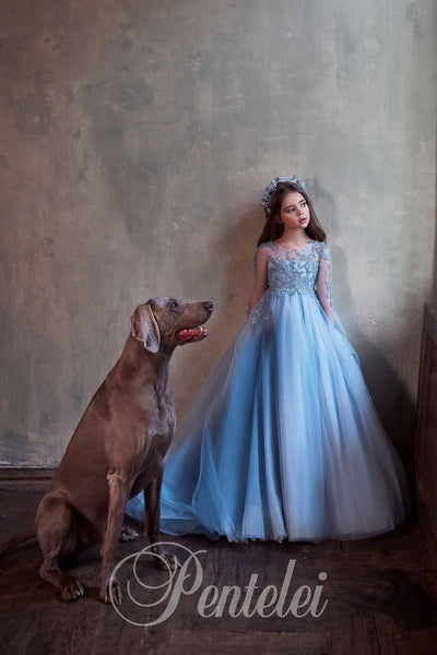 Valencia Gown – Blue Pentelei Couture Dress for Special Occasion