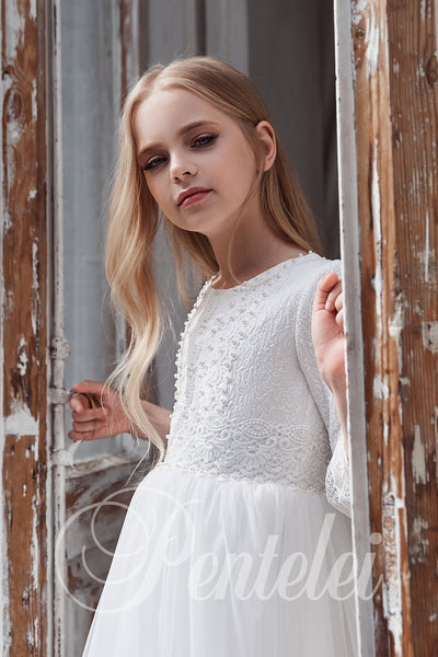 Arabella Pearl Lace Gown – Custom Pentelei Couture