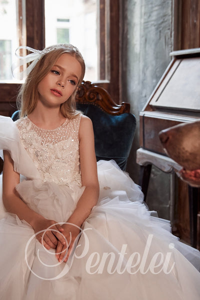 Arabelle Ruffle Pageant Gown – Pentelei Couture Girls Dress