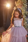 Pentelei Couture Lilac Tulle Ball Gown for Girls