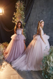 Pentelei Couture Lilac Tulle Ball Gown for Girls