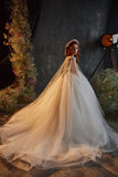 Anastelle Grace Ivory Gown with Cape – Pentelei Couture