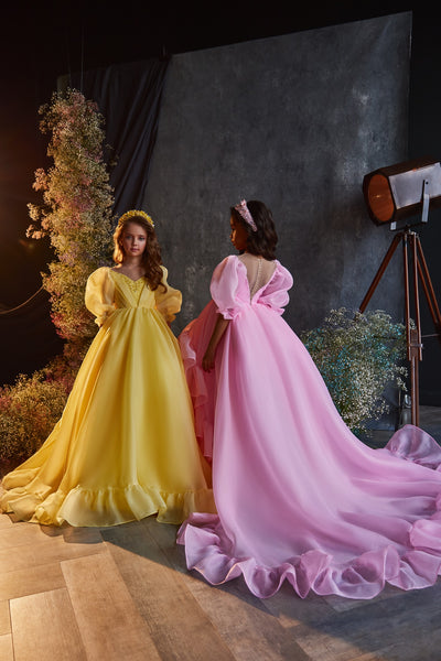 Seraphina Belle Yellow Girls Gown – Pentelei Couture
