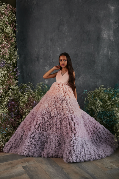 Amoura Pentelei Couture Girls Ombre Pageant Gown