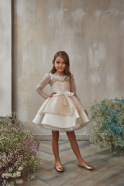 Pentelei Couture Evelina Sequin Bloom Girls Dress