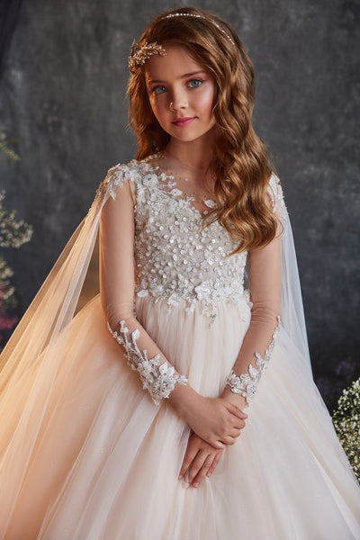 Elegant Communion Flower Girl Gown | Pageant Style by Pentelei Couture