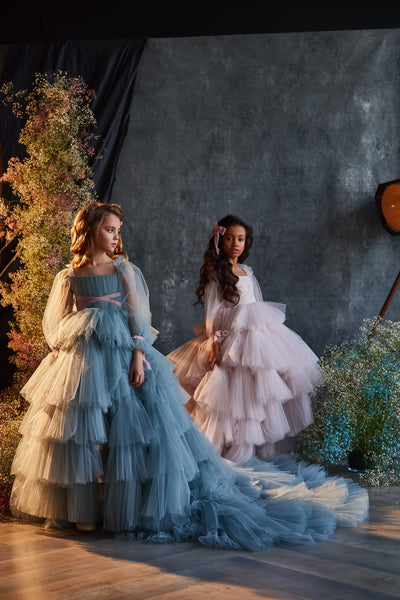 Luxury Pentelei Couture Layered Tulle Gown for Girls – Perfect Special Occasion Dress