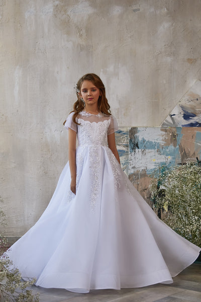 Liora Pentelei Couture White Communion & Pageant Dress