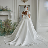 Pentelei Couture Puff Sleeve Communion Dress – Elegant White Gown