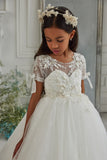Pentelei Couture Beaded Communion Gown with Lace & Tulle