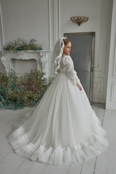 Pentelei Couture Communion Gown – Elegant Lace & Tulle Dress