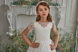 Pentelei Couture White Lace Communion Dress – Elegant Girls’ Gown