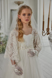 Pentelei Couture White Lace Communion & Special Occasion Gown