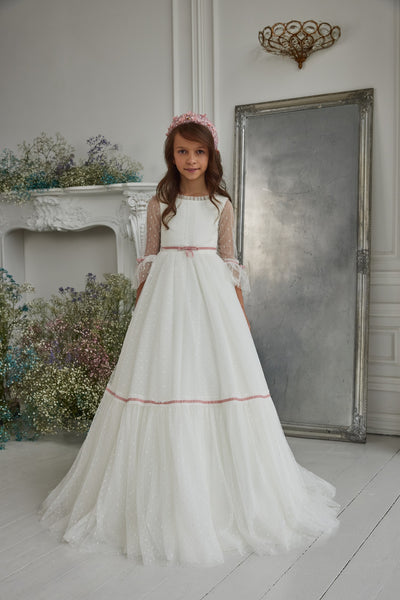 Pentelei Couture Aurelia Rose Girls Communion Gown