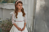 Gianna Grace Pentelei Couture Girls Communion Dress with Lace Bodice