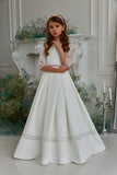 Gianna Grace Pentelei Couture Girls Communion Dress with Lace Bodice