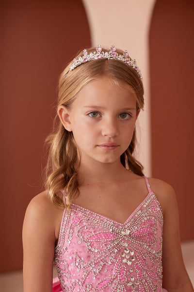 Pink Crystal Tiara for Birthdays & Flower Girls