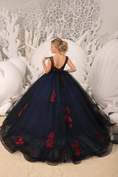 Pageant Tulle Flower Girl Gown Special Occasion Party Dress For Girls
