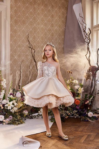 Pentelei Couture Knee-Length One Shoulder Pageant Dress – Special Occasion