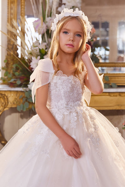 Pentelei Couture Ivory Lace Communion & Flower Girl Dress - Classic Elegance