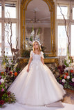 Pentelei Couture Ivory Lace Communion & Flower Girl Dress - Classic Elegance