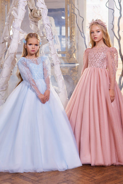 Elysian Sky Couture Gown - Elegant Blue Dress by Pentelei Couture