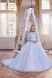 Elysian Sky Couture Gown - Elegant Blue Dress by Pentelei Couture