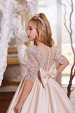 Pentelei Couture Light Cappuccino Flower Girl & Birthday Gown