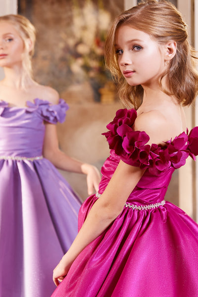 Pentelei Couture Girls Satin Pageant Dress – Perfect for Father-Daughter Dance