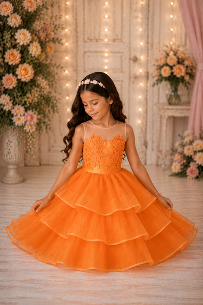 Fuchsia Floral Tulle Flower Girl Dress | Sparkle Collection