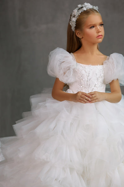 Della By Pentelei Couture | 1st Communion Ruffled Gown