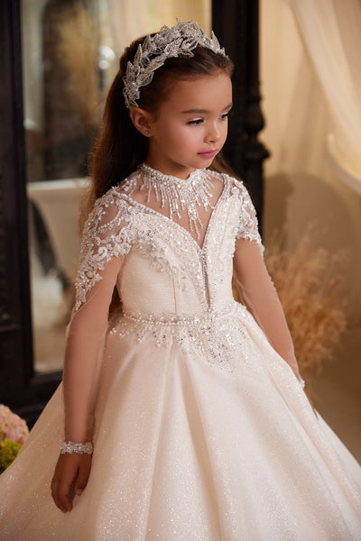 Pentelei Couture  3611 Flower Girl Floor Length Dress | Blush Kids