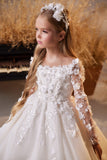 Pentelei Couture 3D Lace Gown: Stunning Communion Flower Girl Dresses for Kids