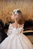 Pentelei Couture 3D Lace Gown: Stunning Communion Flower Girl Dresses for Kids