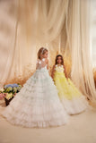 Pentelei Couture Layered Tulle Flower Girl & Pageant Dress - Special Occasion Gown