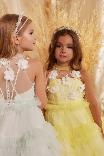 Pentelei Couture Layered Tulle Flower Girl & Pageant Dress - Special Occasion Gown