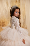 Pentelei Couture Lace Flower Girl & Pageant Gown - Elegant Special Occasion Dress