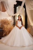 Pentelei Couture Flower Girl & Pageant Dress - Floral Appliqué Special Occasion Gown