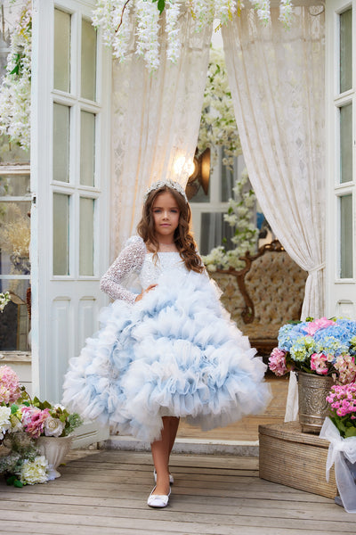 Kids Gorgeous Ruffled Midi Dress | Pentelei Couture | Girls Pageant