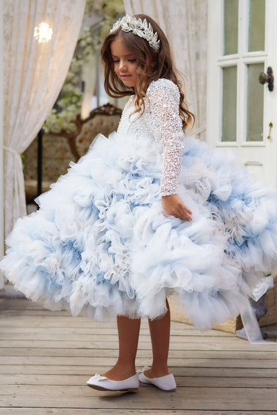 Kids Gorgeous Ruffled Midi Dress | Pentelei Couture | Girls Pageant