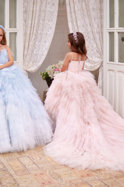 Kids Elegant Layered Tulle Dress | Pentelei Couture | Girls Pageant