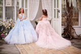 Kids Elegant Layered Tulle Dress | Pentelei Couture | Girls Pageant