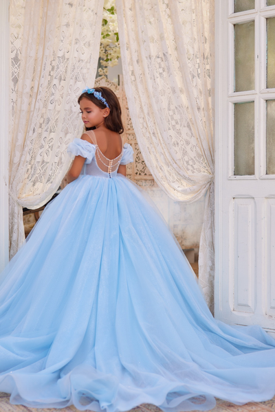Princess-Inspired Blue Ball Gown | Pentelei Couture | Flower Girl Pageant